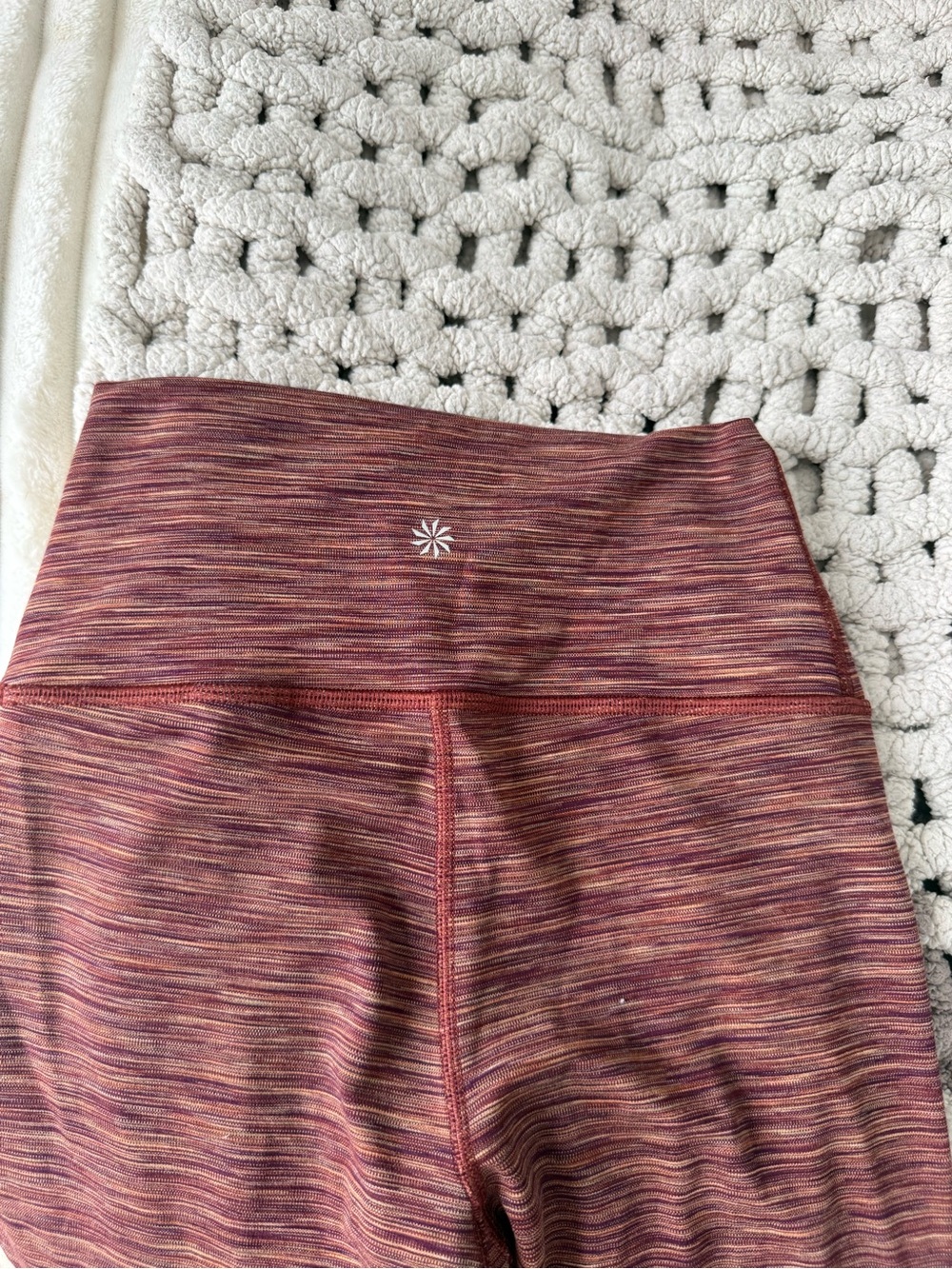 Athleta Heathered Burgundy High-Waist Leggings